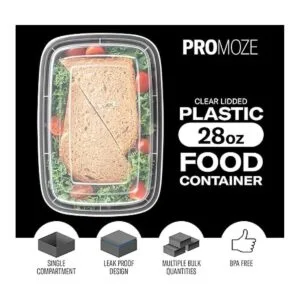 Recipientes de alimentos de plástico para microondas con_2