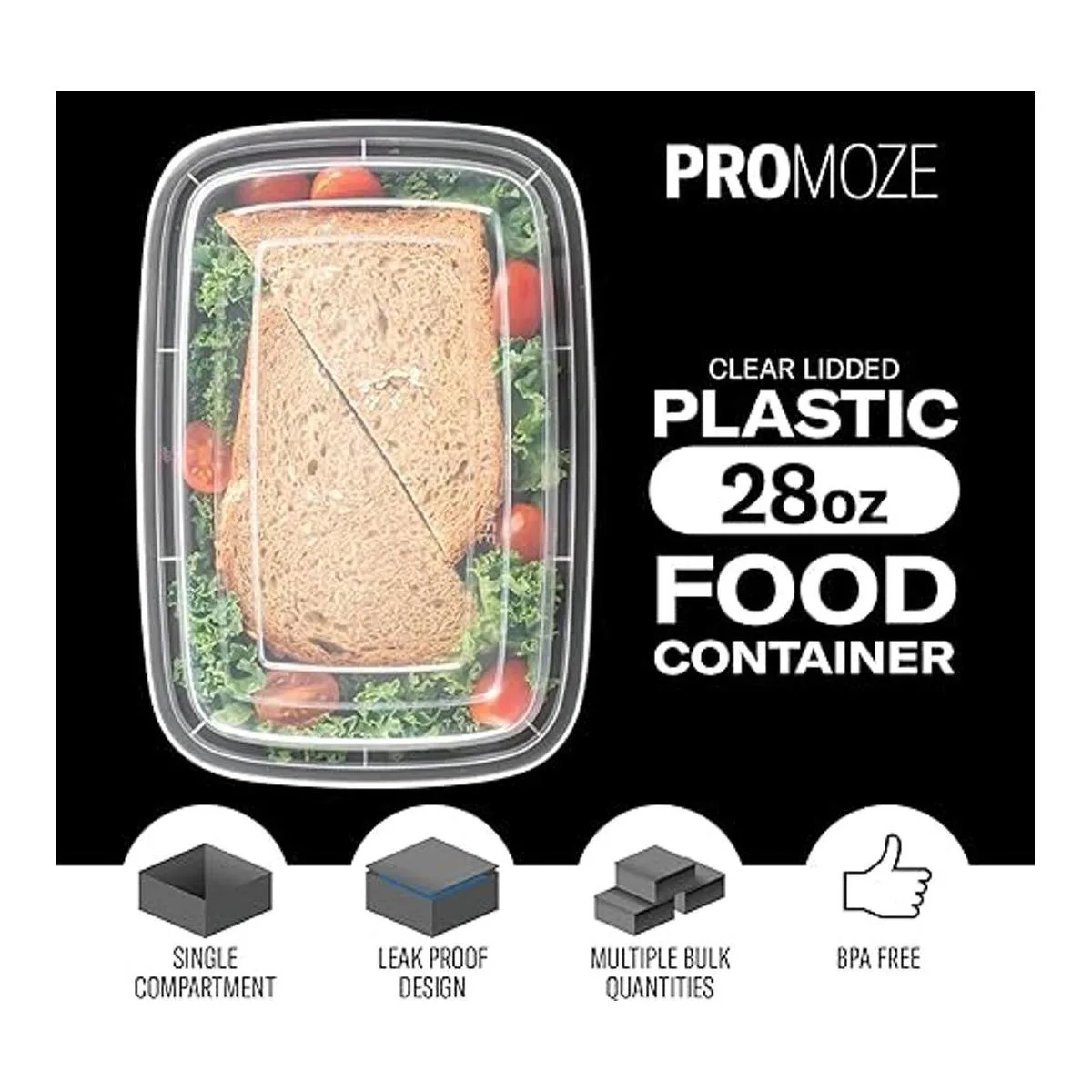 Recipientes de alimentos de plástico para microondas con_2