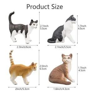 TOYMANY Juego de 8 figuras de gato realistas figuras_4
