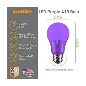 Sunlite 80132 Foco LED A19 3 W base mediana 120_3