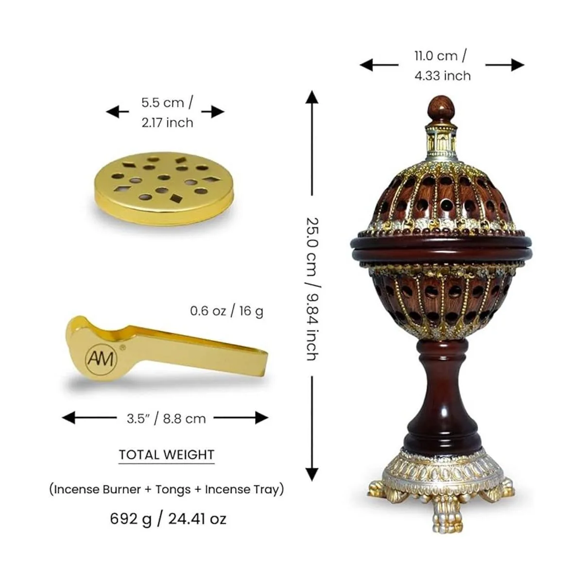 Quemador de incienso AM resina de incienso Globo de lujo_2