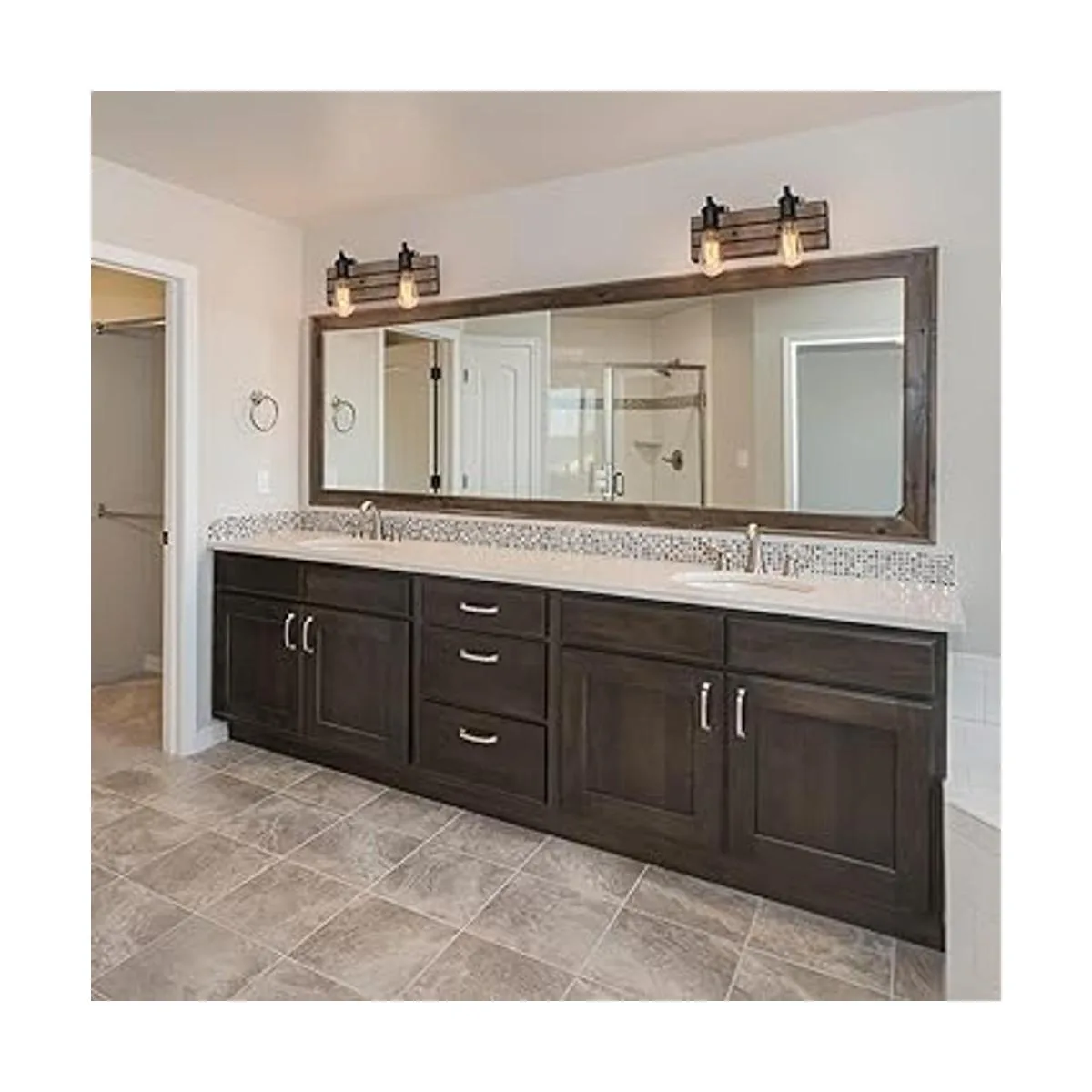 LOG BARN Luces de tocador aplique de pared en madera_2