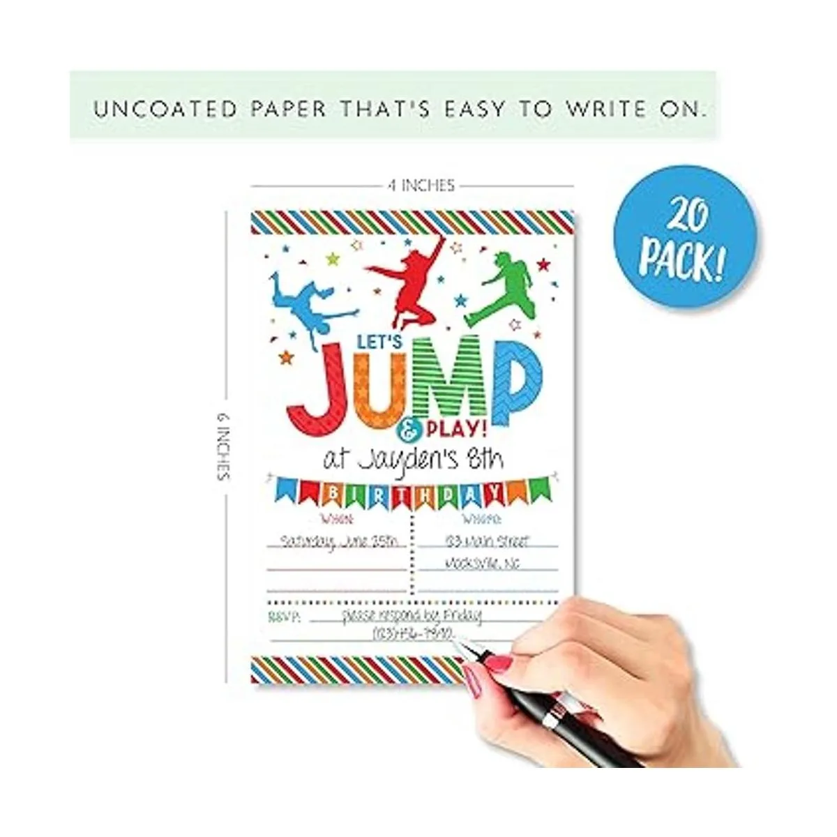 Invitación de cumpleaños de casa de rebote para niño_5