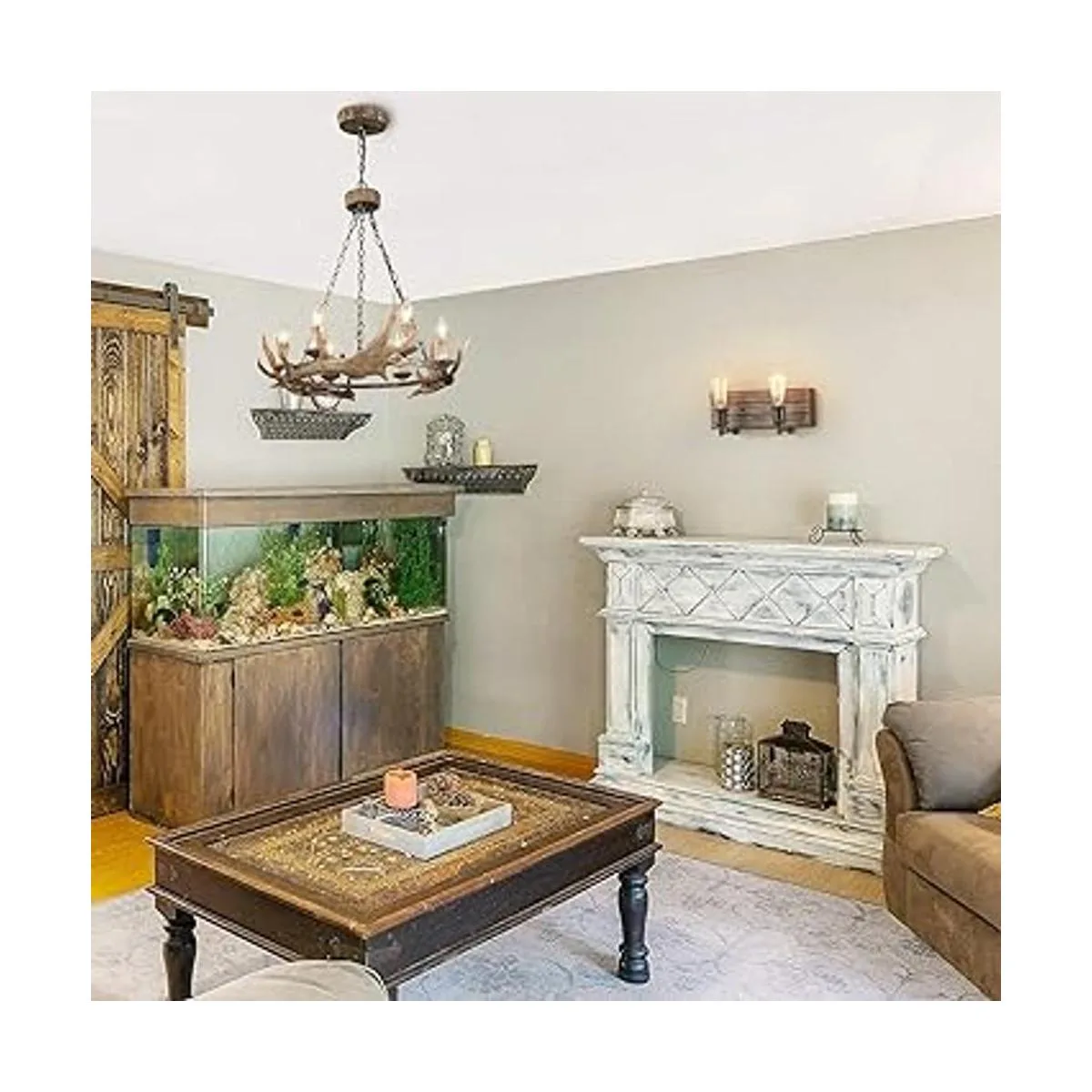 LOG BARN Luces de tocador aplique de pared en madera_7