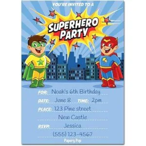 30 cumpleaños diseño de superhéroes invitaciones con_3