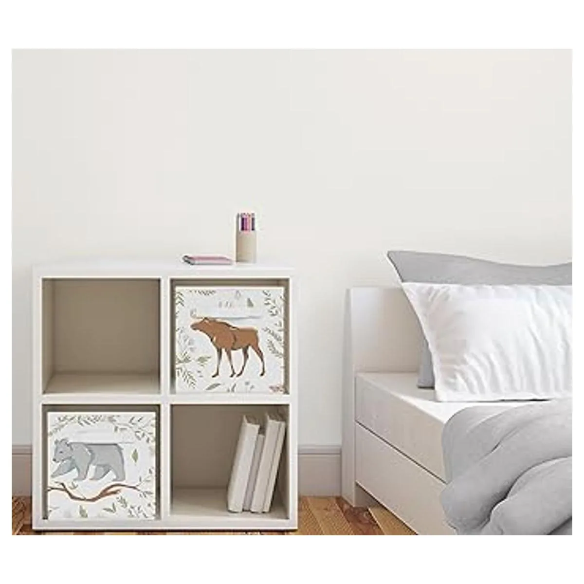 Juego de 2 cubos de almacenamiento plegables de tela con_2