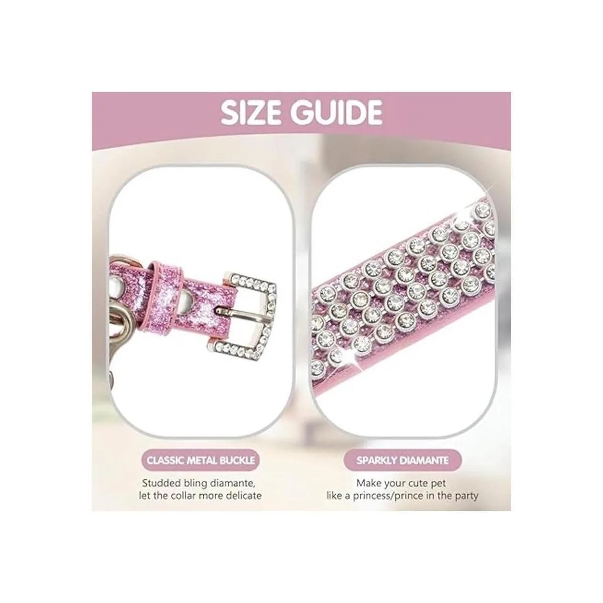 PUPTECK Collar básico ajustable para gatos con diamantes_3