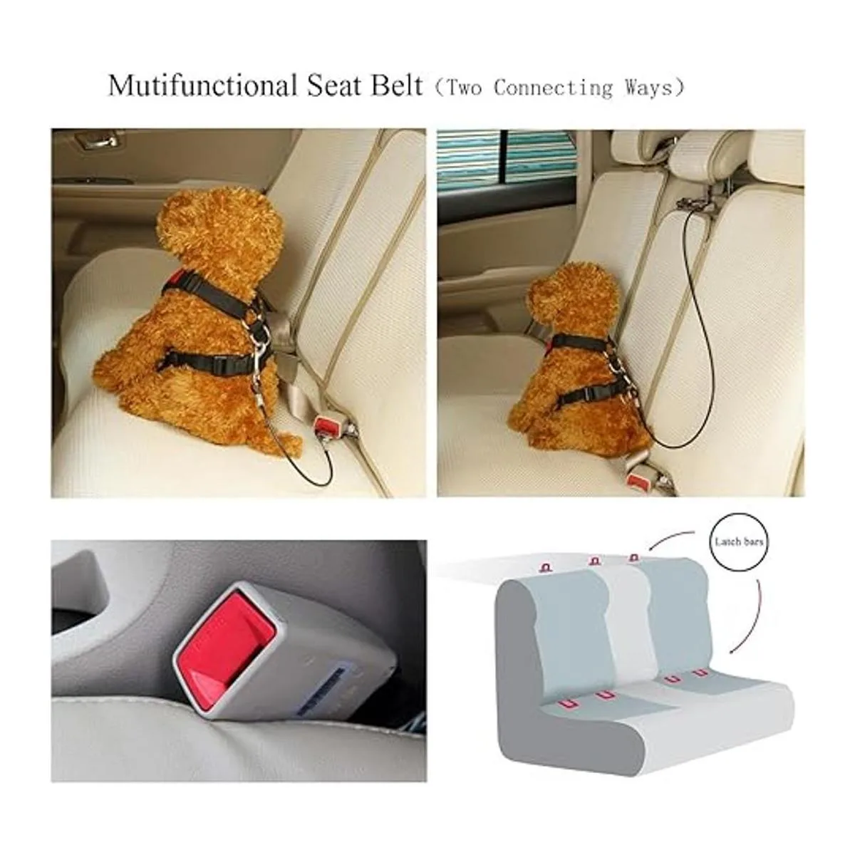 Mogoko Cinturón de seguridad para perros a prueba de_3