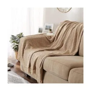 DII Manta tejida rústica de doble diamante de granja 50 x_4