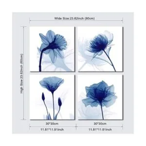 Pyradecor Cuadros abstractos modernos de flores_6