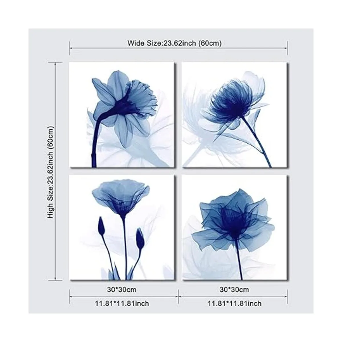 Pyradecor Cuadros abstractos modernos de flores_6