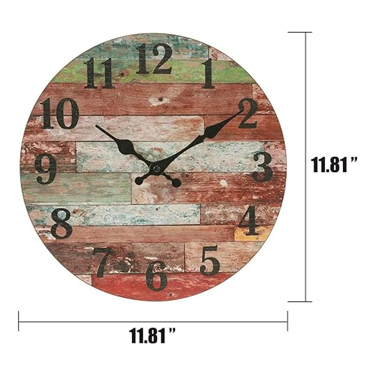 Stonebriar Reloj de pared de madera rústica funciona con_5