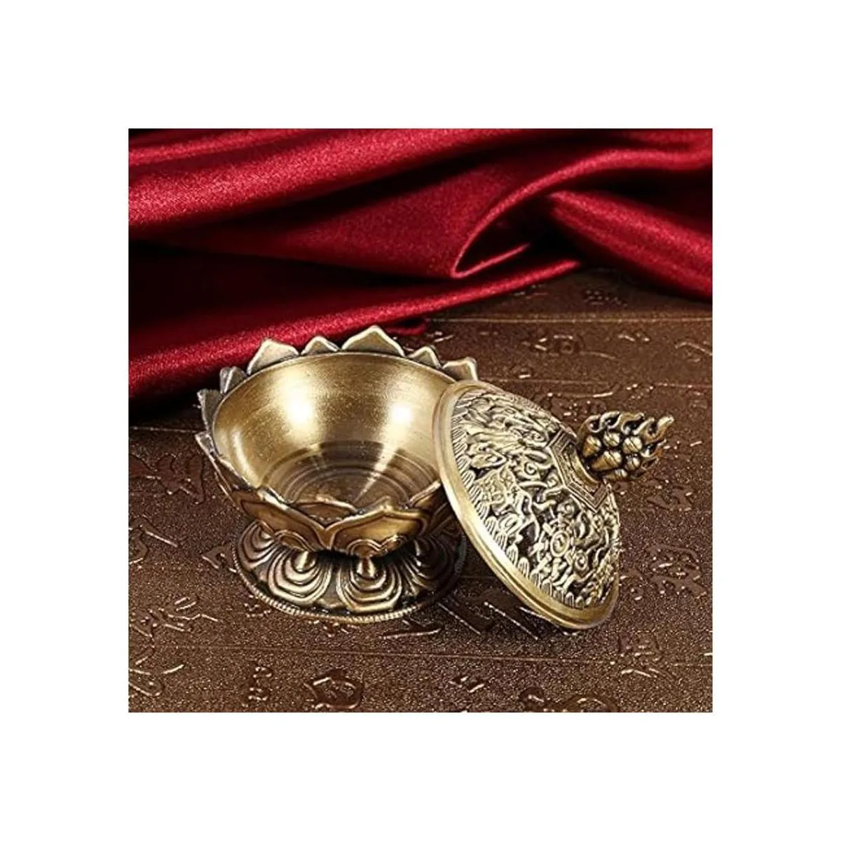 Quemador de incienso de loto de 9 agujeros cubierta de_6