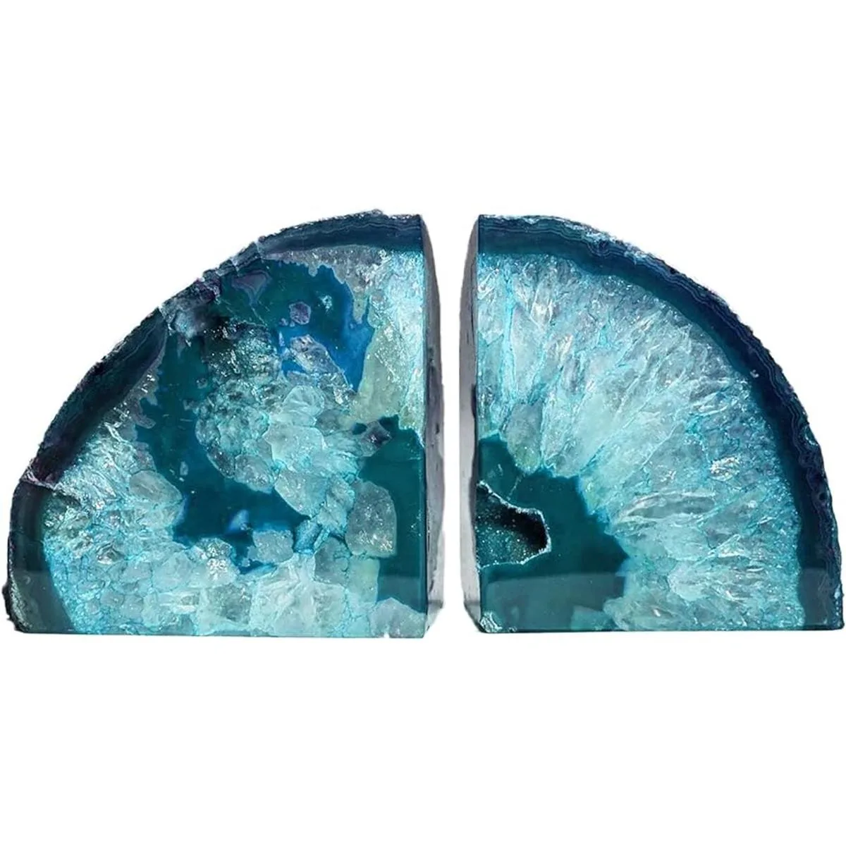 Amoystone Sujetalibros de ágata pulida par de color_2