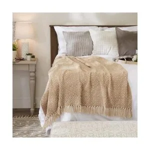 DII Manta tejida rústica de doble diamante de granja 50 x_5