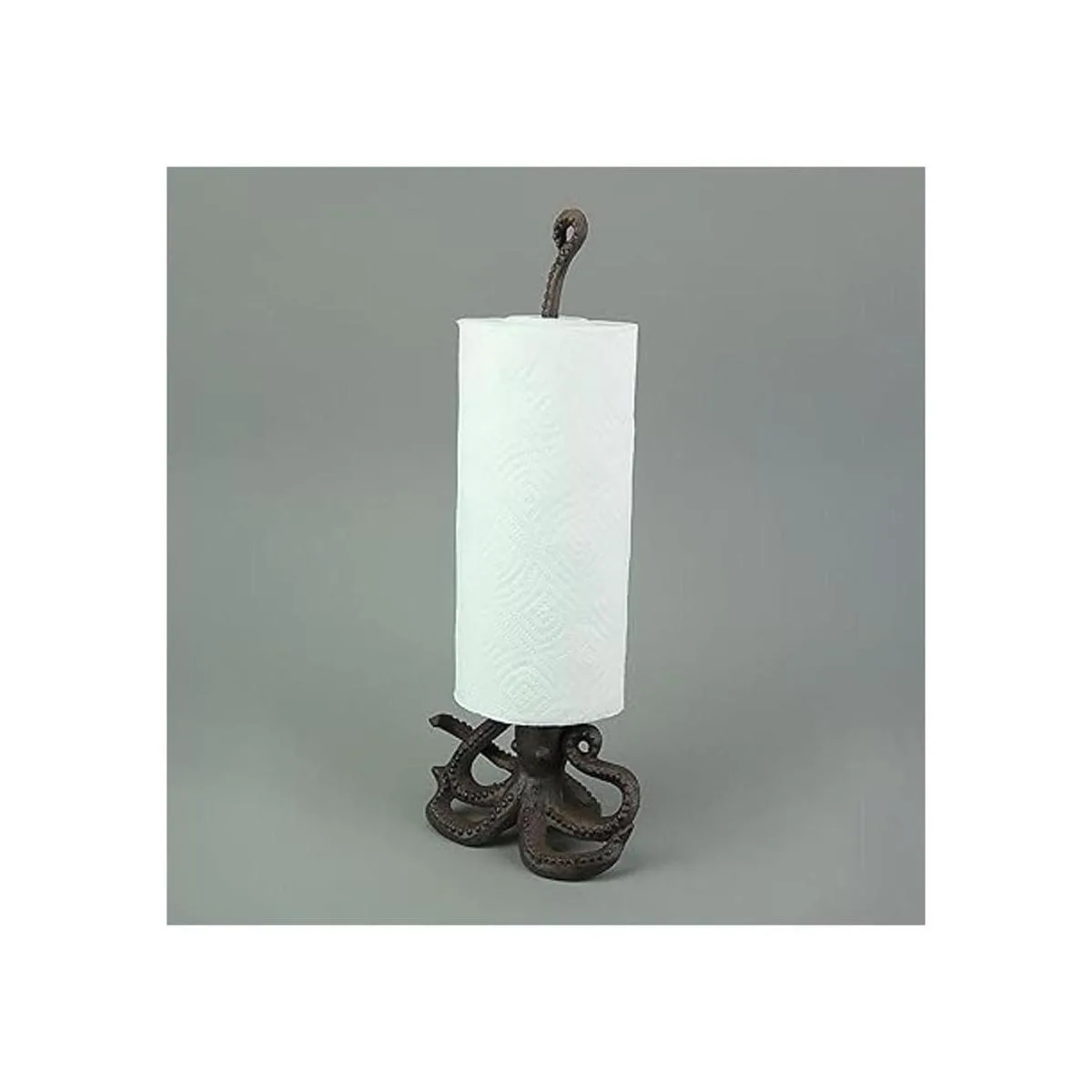 Soporte de toalla de papel de pulpo de natación de hierro_2