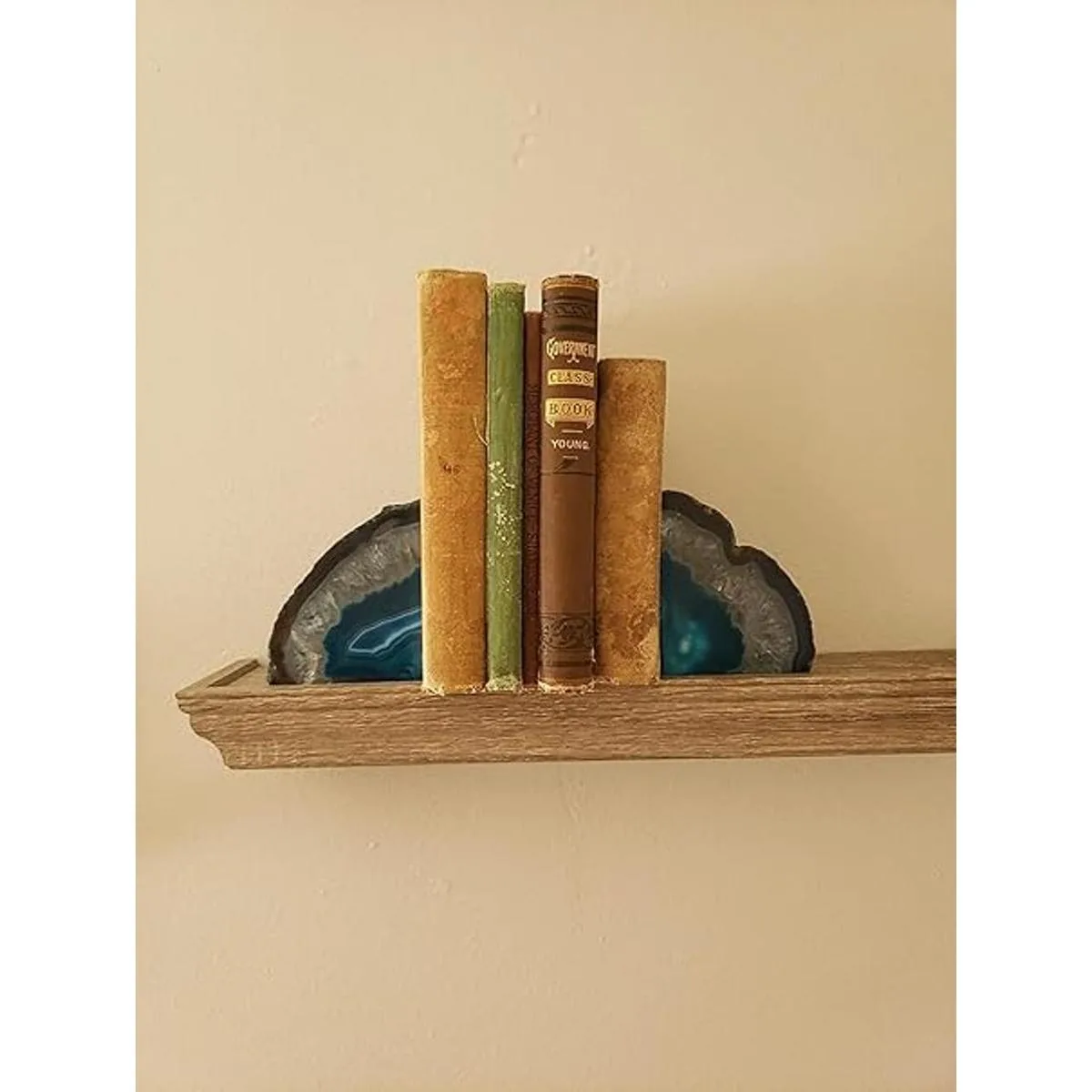 Amoystone Sujetalibros de ágata pulida par de color_5