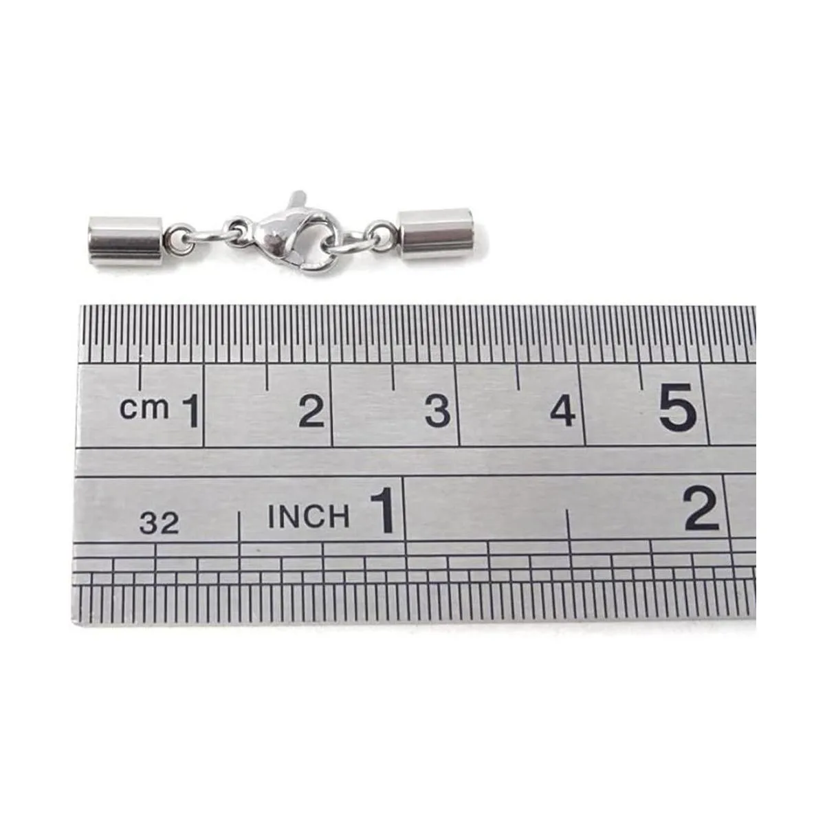 Honbay 10 tapas de extremo de cuero de acero inoxidable de_5