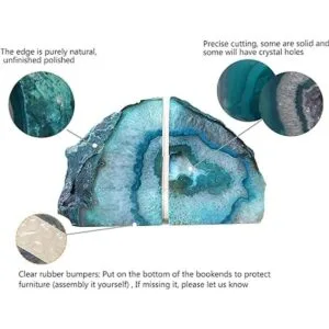 Amoystone Sujetalibros de ágata pulida par de color_4