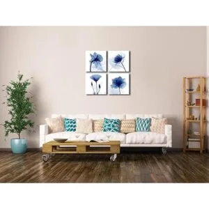 Pyradecor Cuadros abstractos modernos de flores_2