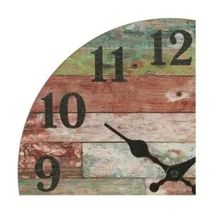 Stonebriar Reloj de pared de madera rústica funciona con_4