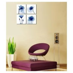 Pyradecor Cuadros abstractos modernos de flores_5
