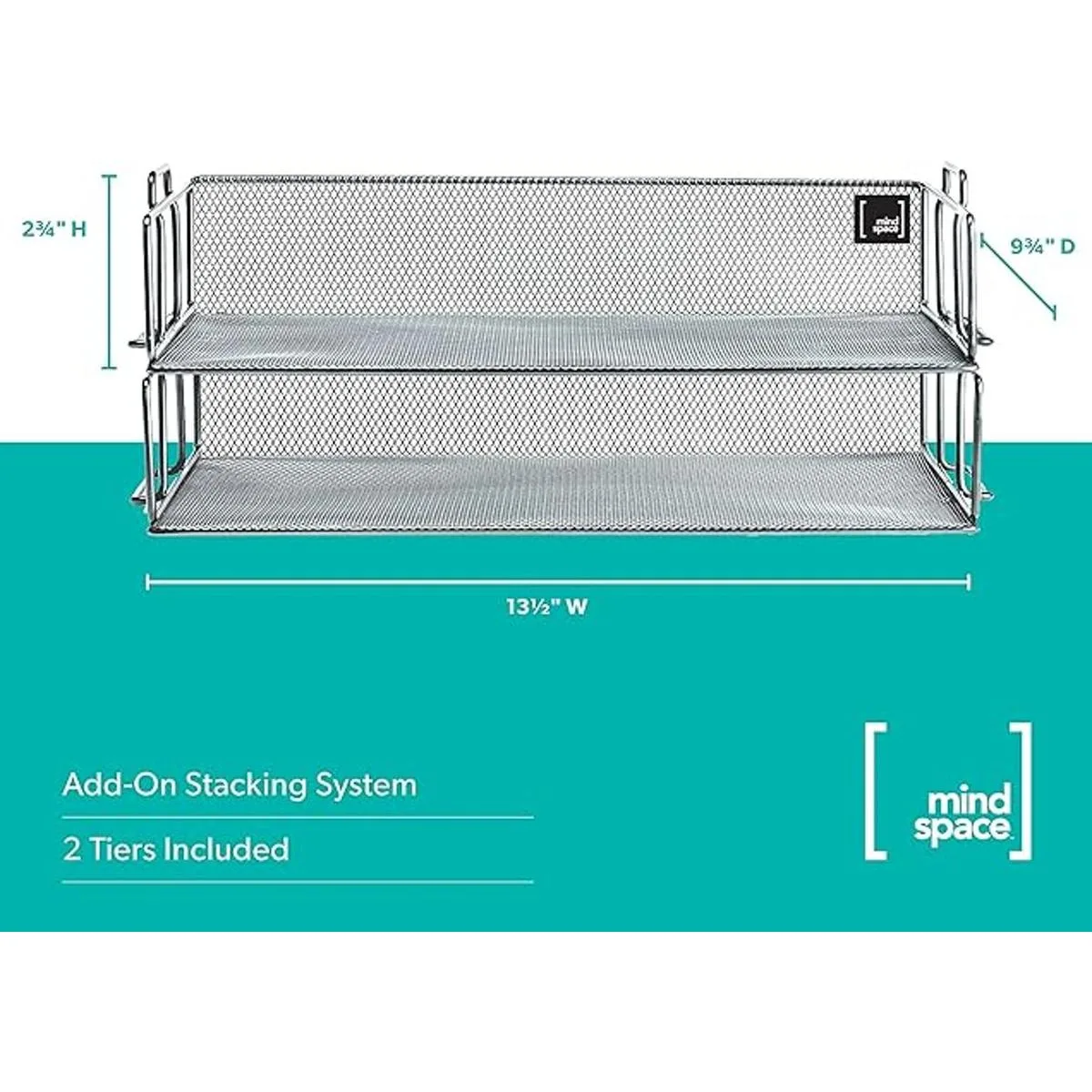 Mindspace Bandeja apilable para letras de 2 niveles_3