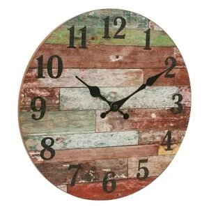 Stonebriar Reloj de pared de madera rústica funciona con_2