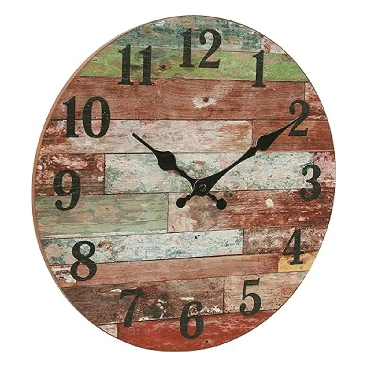Stonebriar Reloj de pared de madera rústica funciona con_2