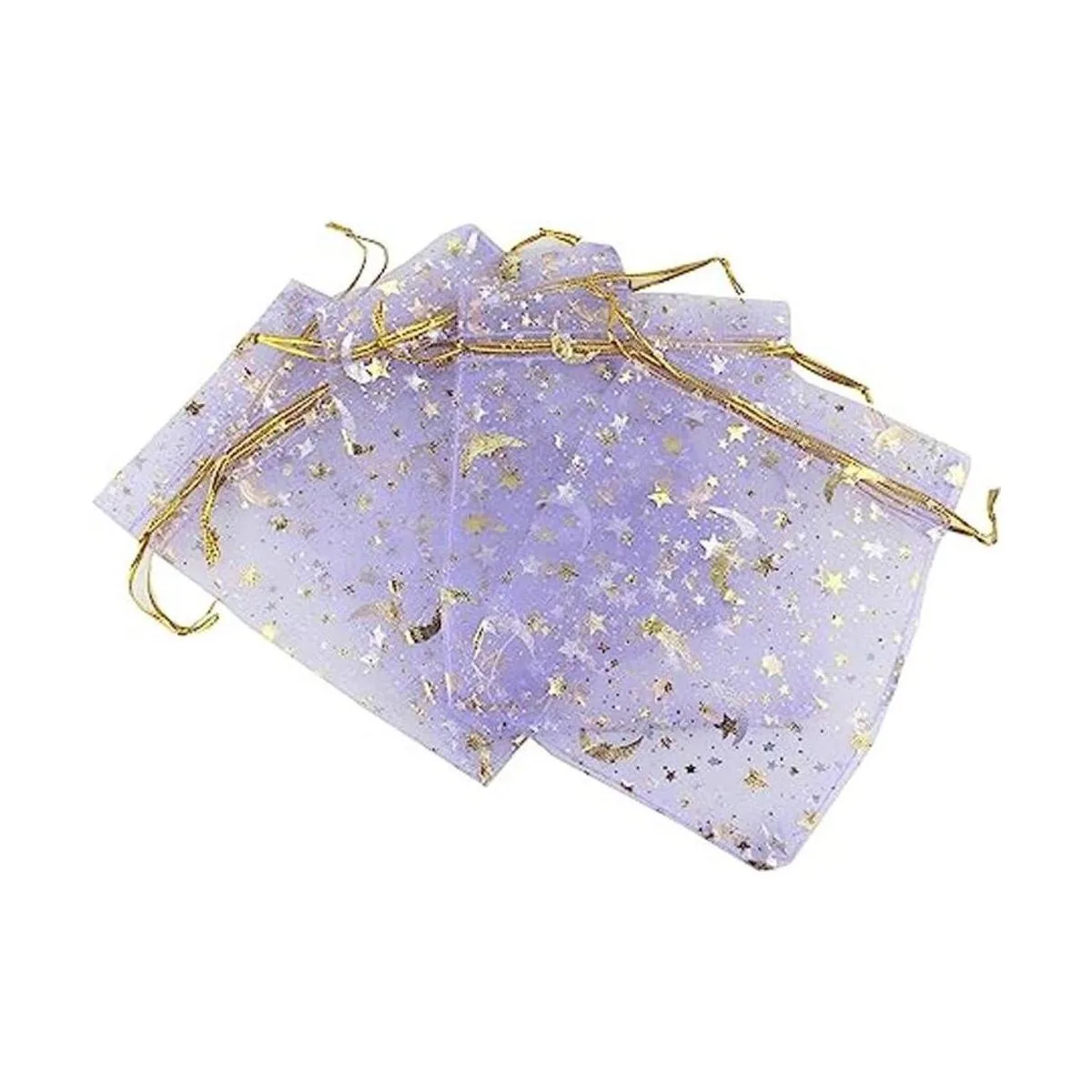 QIANHAILIZZ 100 bolsas de organza con diseño de estrellas_1