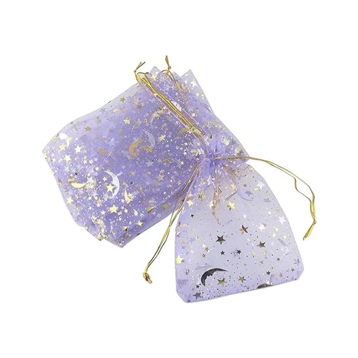 QIANHAILIZZ 100 bolsas de organza con diseño de estrellas_2