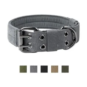 OneTigris Collar militar ajustable para perro con anillo_6