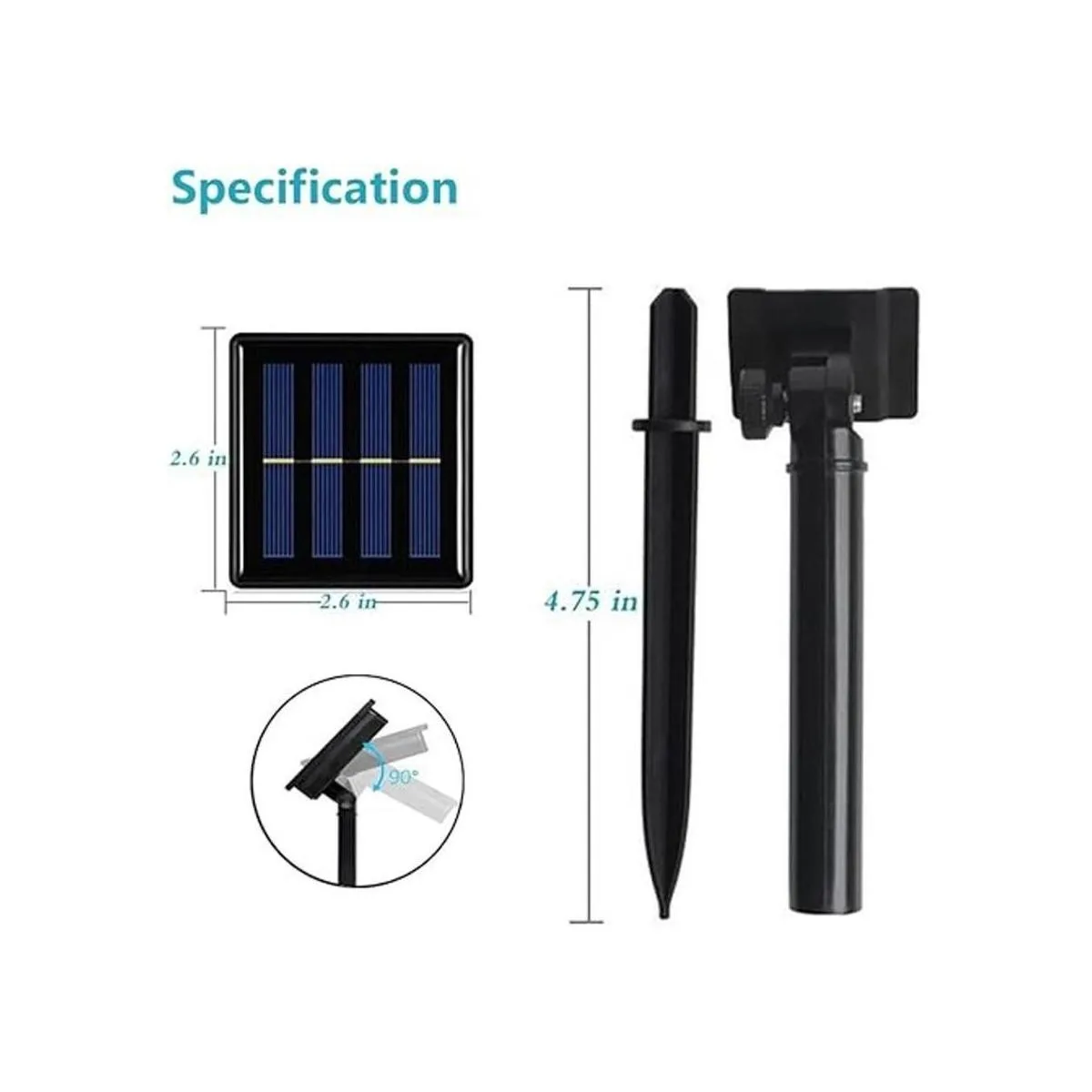 Aveki Foco solar LED para paisaje impermeable 6 ledes_3