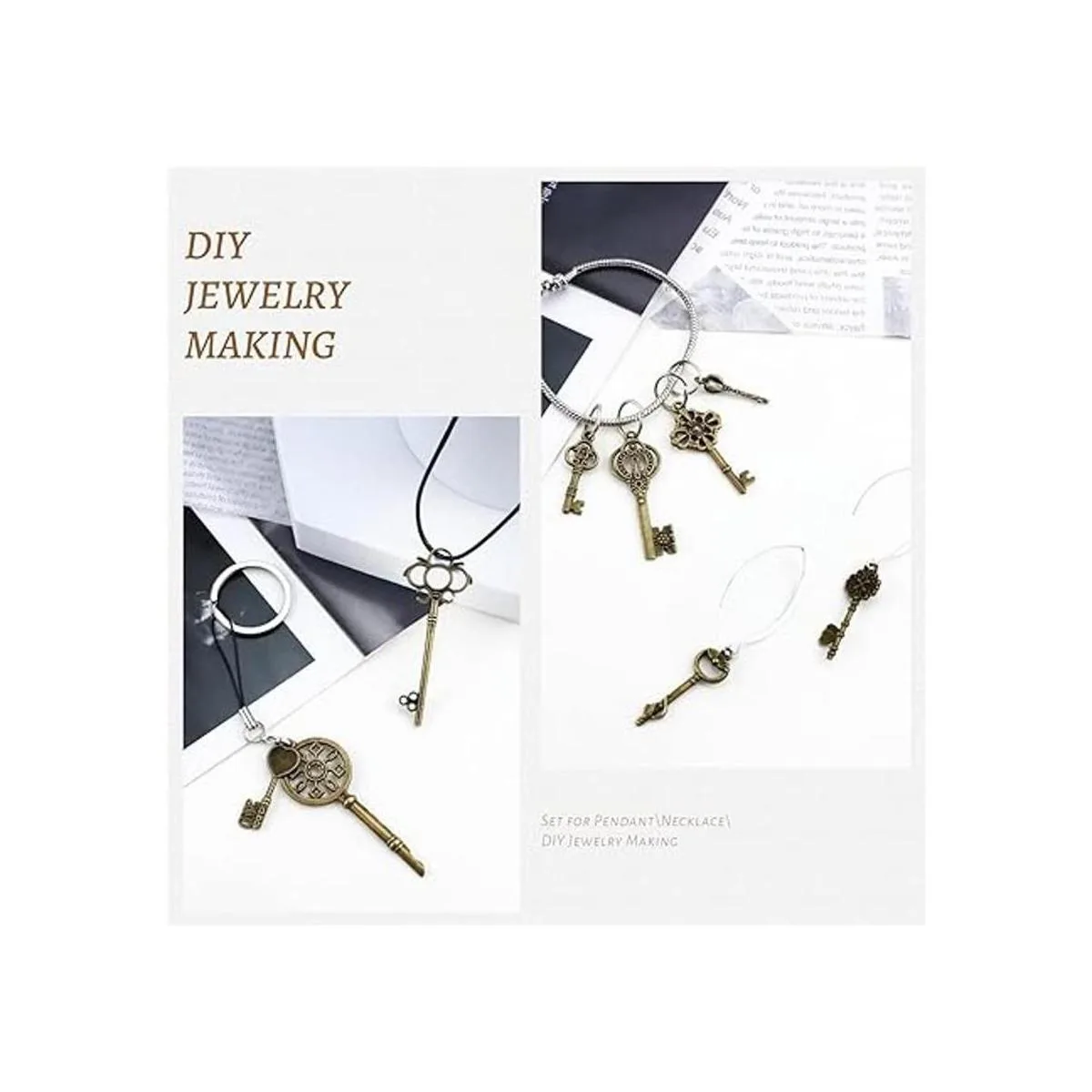 Jialeey Juego de llaves de esqueleto vintage 70 unidades_5