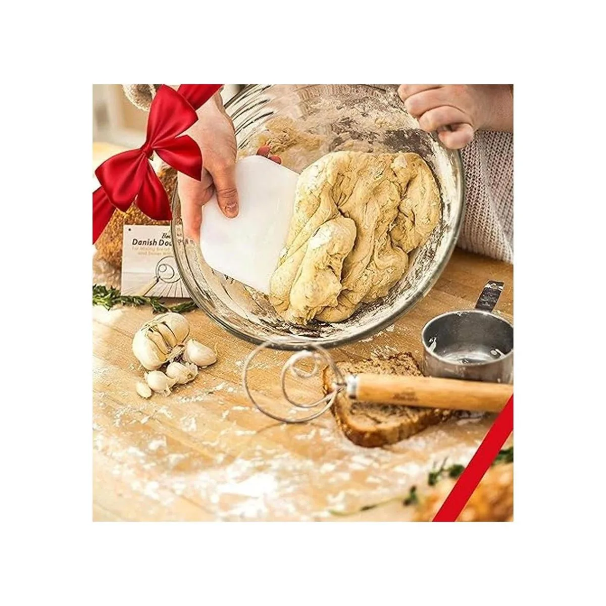 Batidor de masa danesa Mezclador de pan con gancho para_5