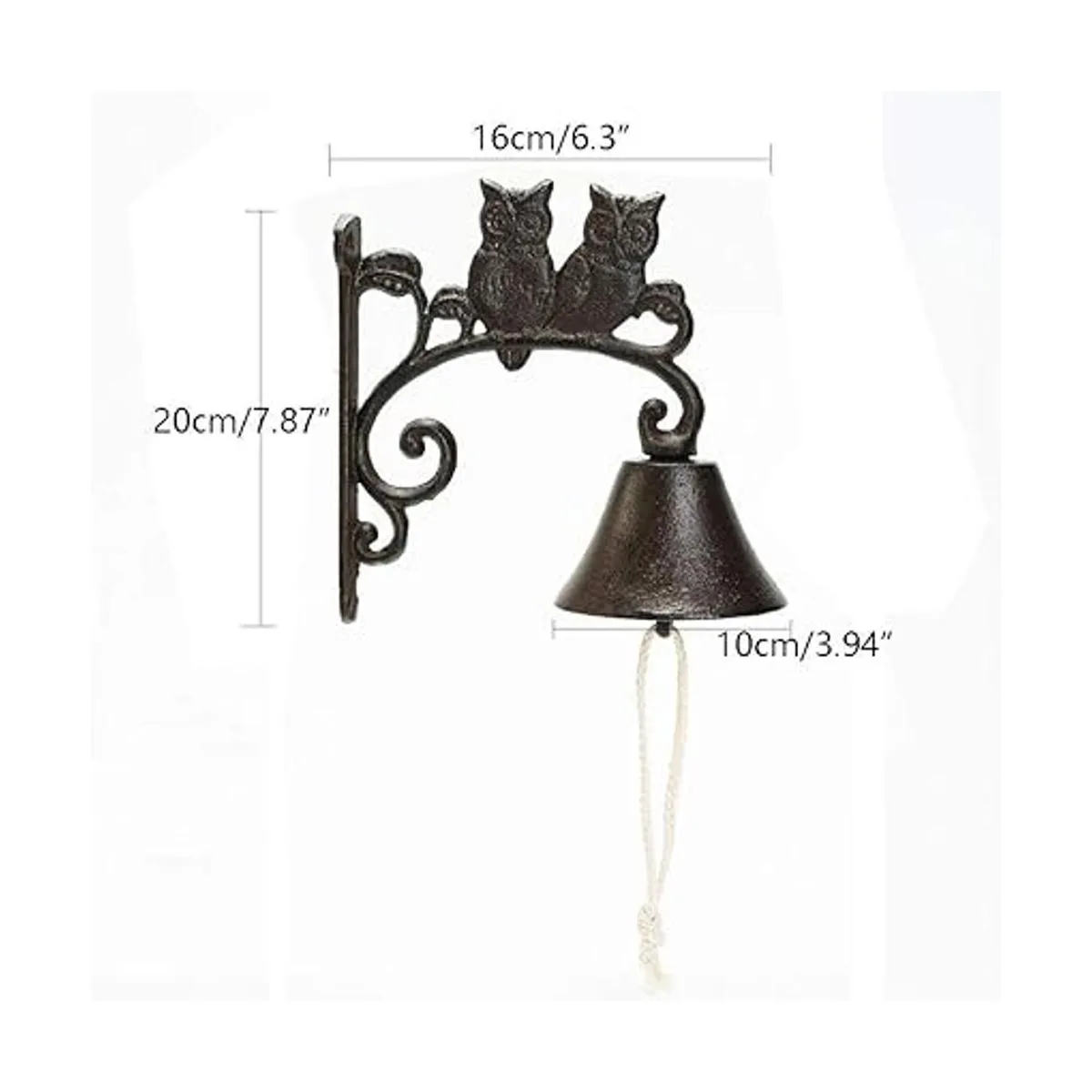 Sungmor Campana de pared de hierro fundido resistente_6