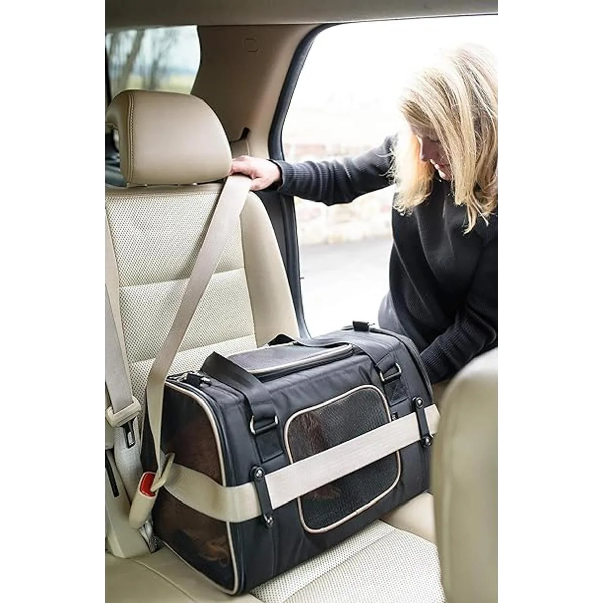 Gen7Pets Transportador de mascotas y asiento de coche negro_3