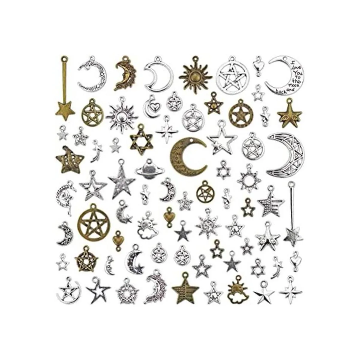 JIALEEY Dijes celestiales mixtos de sol luna estrella_1