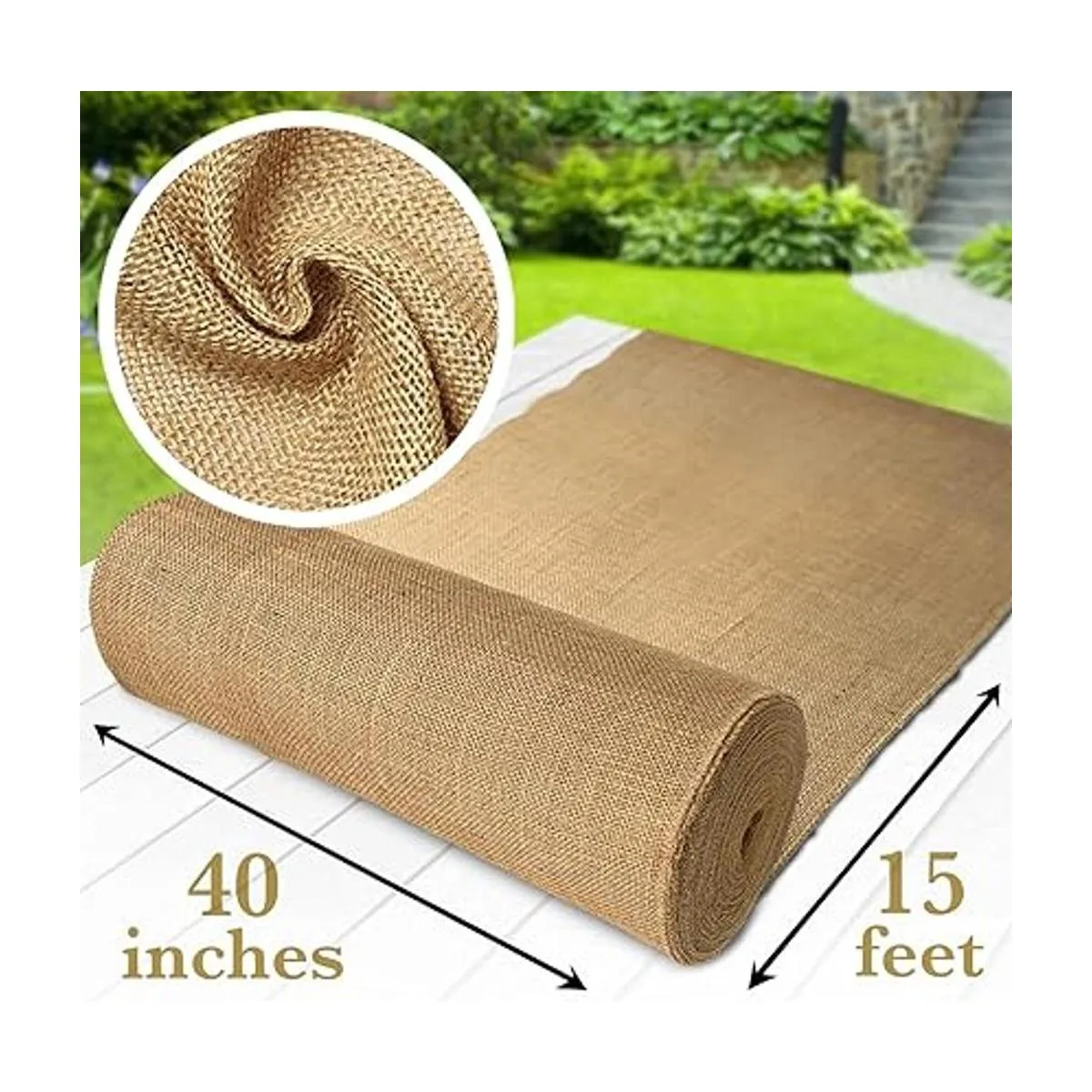 Burloptuous Rollo de arpillera de jardinería de 40 x 15_2