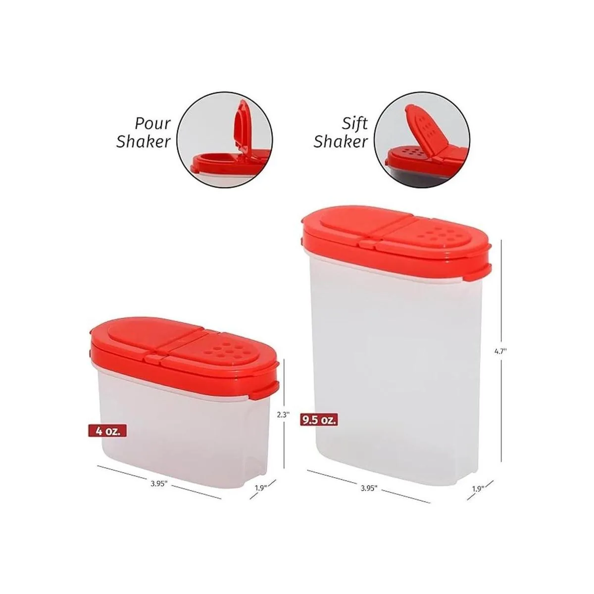 Recipiente de especias vacío de plástico transparente con_2