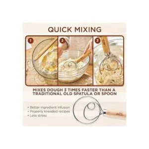 Batidor de masa danesa Mezclador de pan con gancho para_4