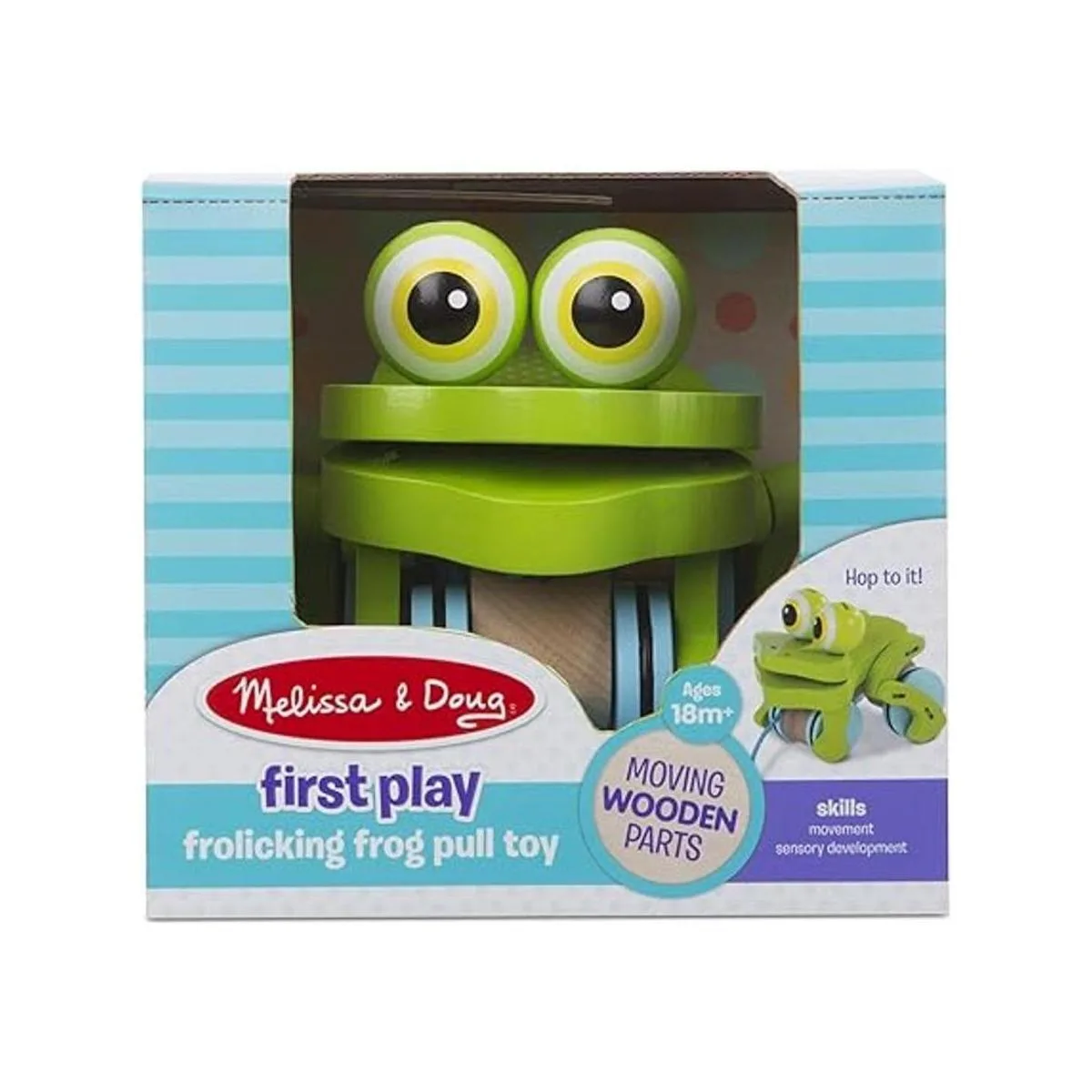 Melissa Doug Juguete de madera para tirar de la rana de_5