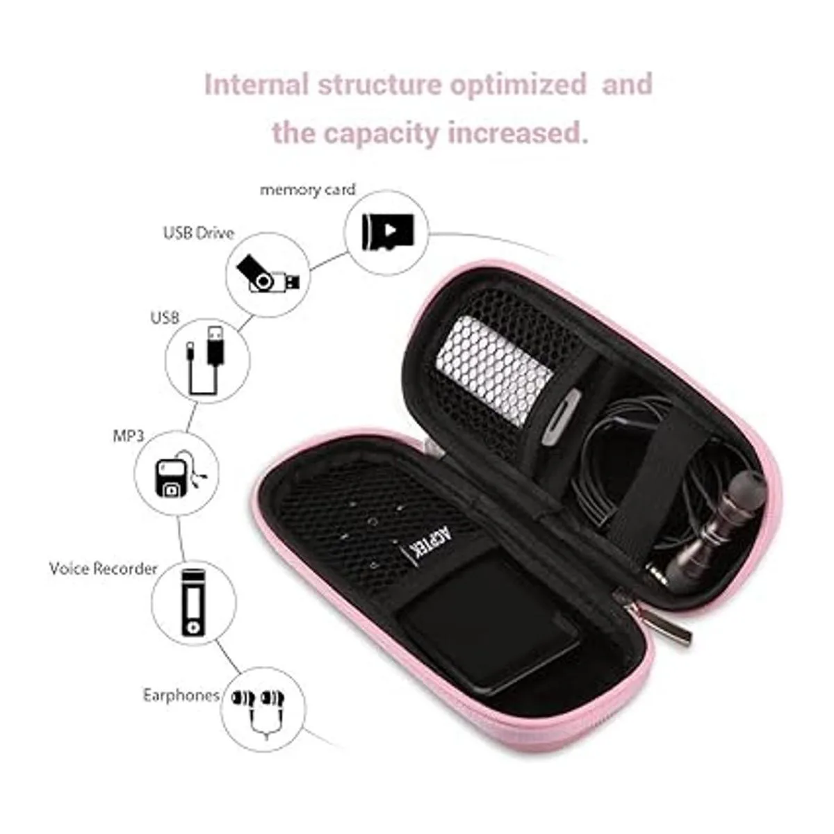 AGPTEK Funda de transporte funda rígida de transporte con_2