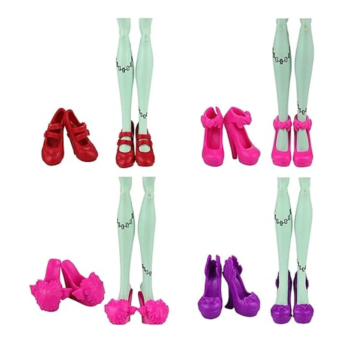 BARWA Paquete de 10 pares de zapatos de muñeca para_6