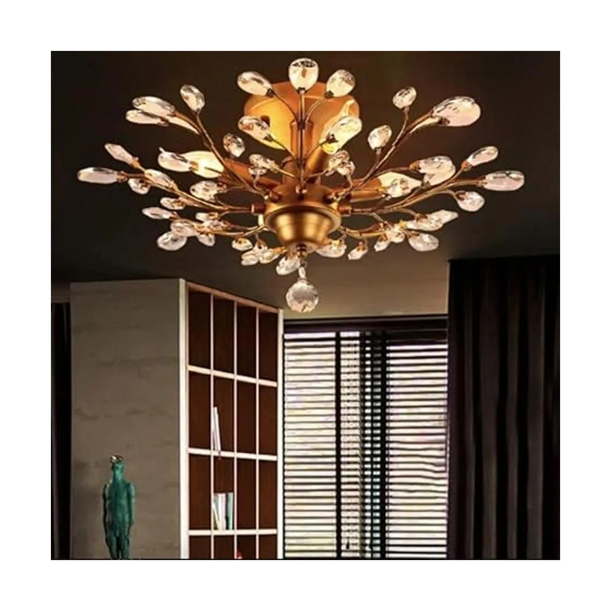 Lightinthebox 4 luces lámpara de araña de vidrio árbol_5