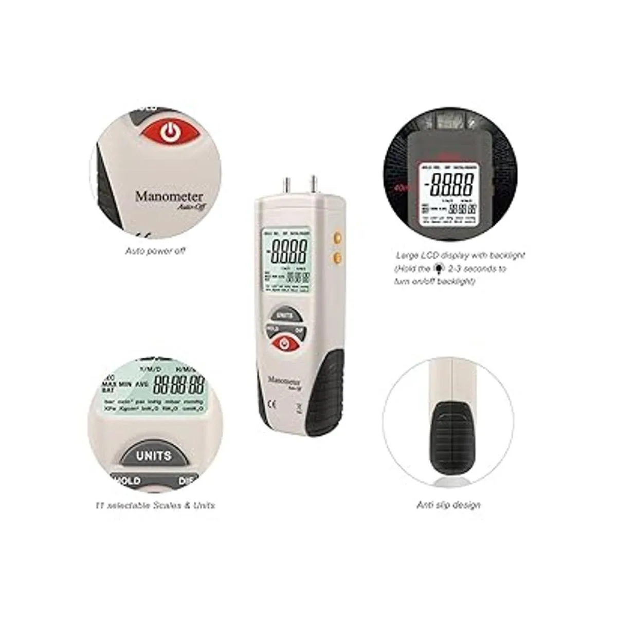 HtiXintai Manómetro digital medidor de presión de aire de_2