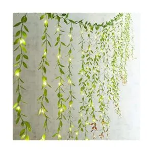 Lvydec Guirnalda de hojas de sauce artificiales con 30_4