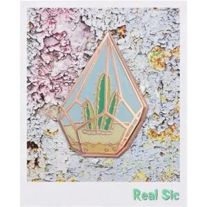 Pin de esmalte REAL SIC Cactus Lindo Cactus en Terrario_2