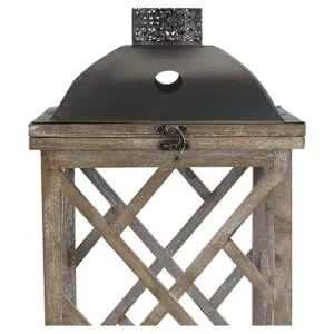 Stonebriar Juego de faroles decorativos de madera para_4