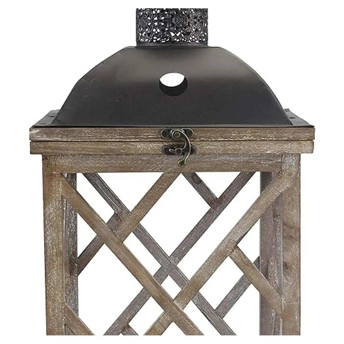 Stonebriar Juego de faroles decorativos de madera para_4